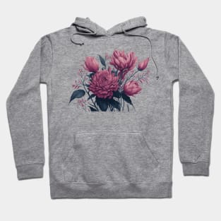 Beautiful bouquet of pink flowers on white background Hoodie